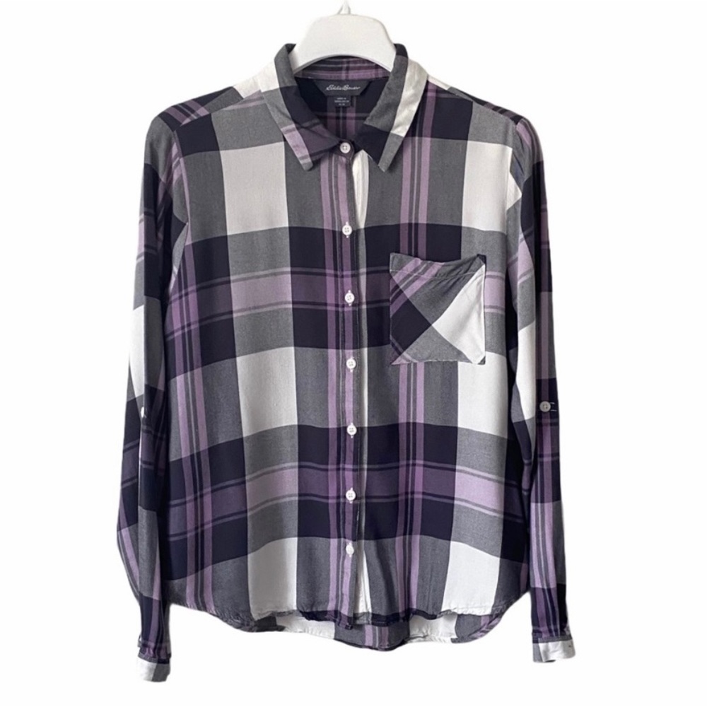 Eddie Bauer Women’s Shirt Gray Pink Size M